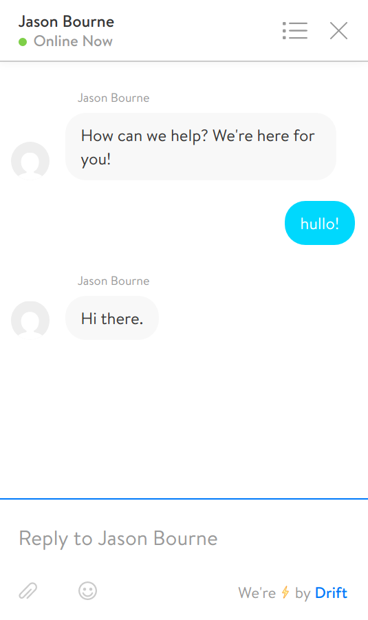 Drift Live Chat Widget