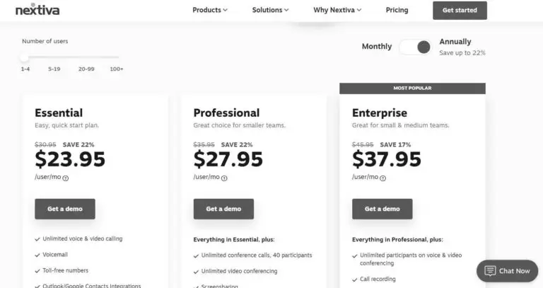 Nextiva pricing