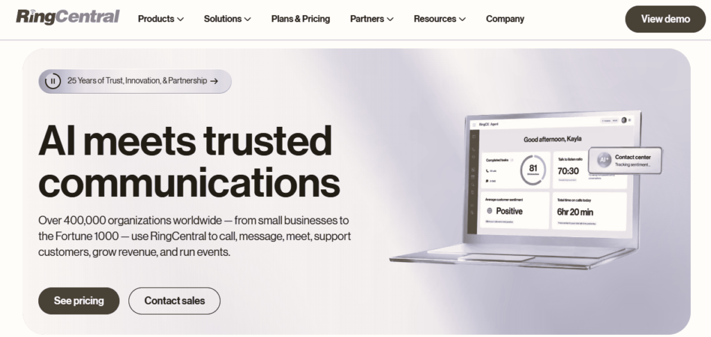 answering phone service small business Ringcentral