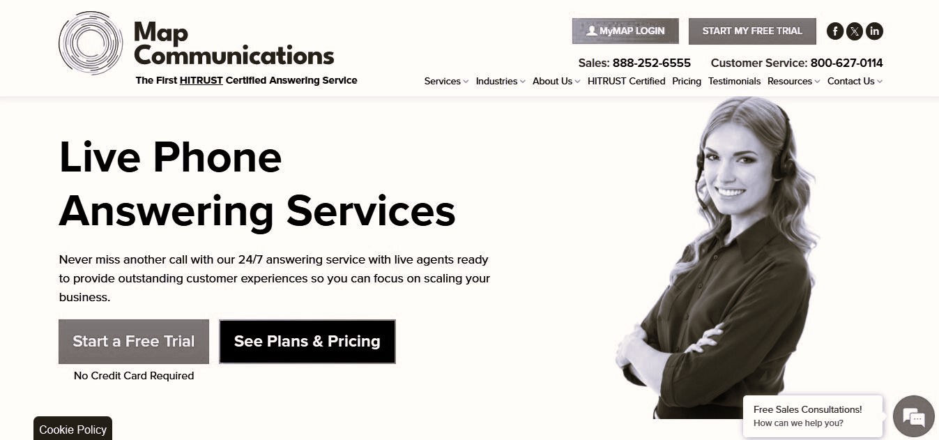 medical answering service companies Map Communication